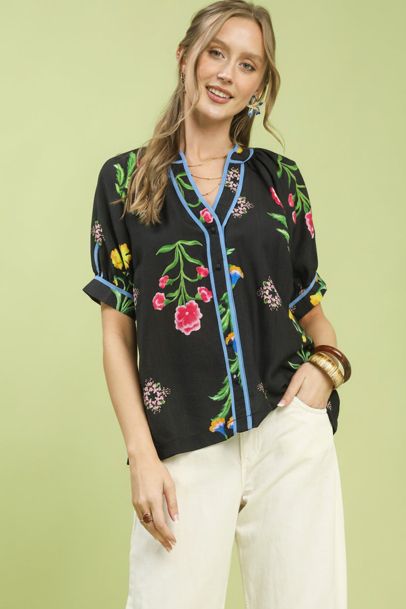 Dark Floral Beauty Top