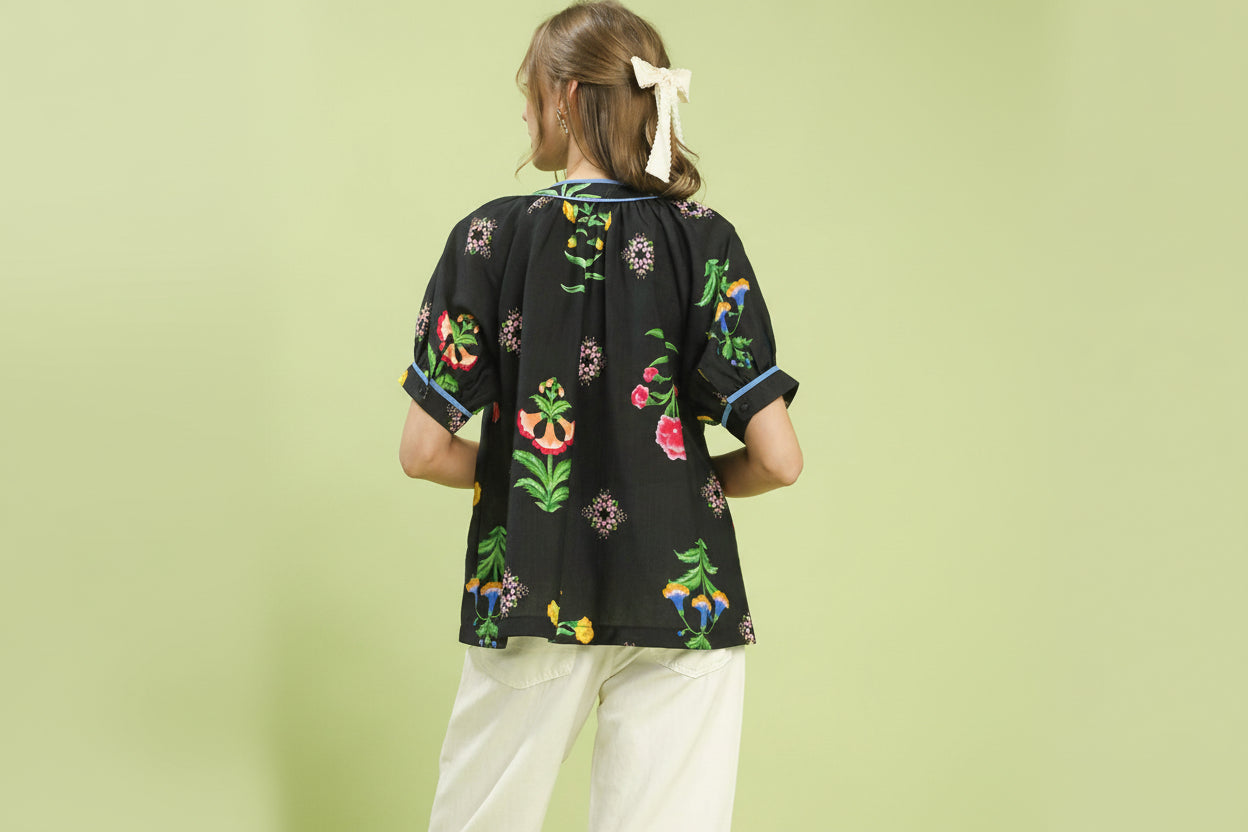 Dark Floral Beauty Top