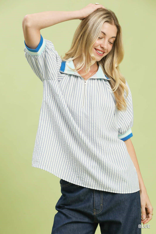 Blue Willow Stripe Top