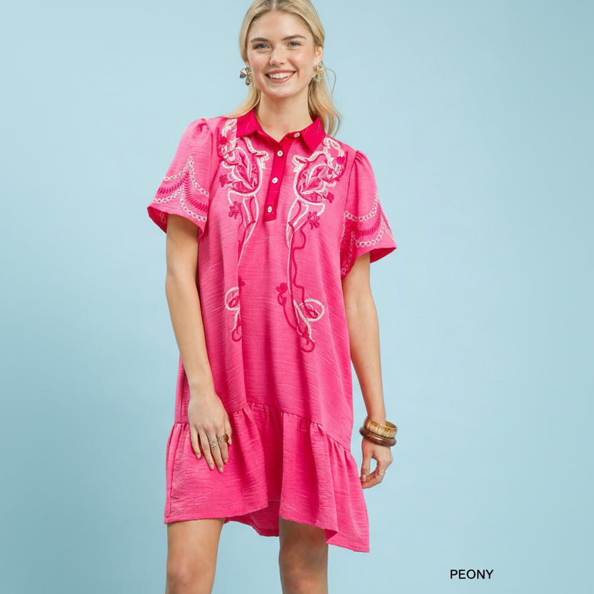 Stitched In Peony Dress