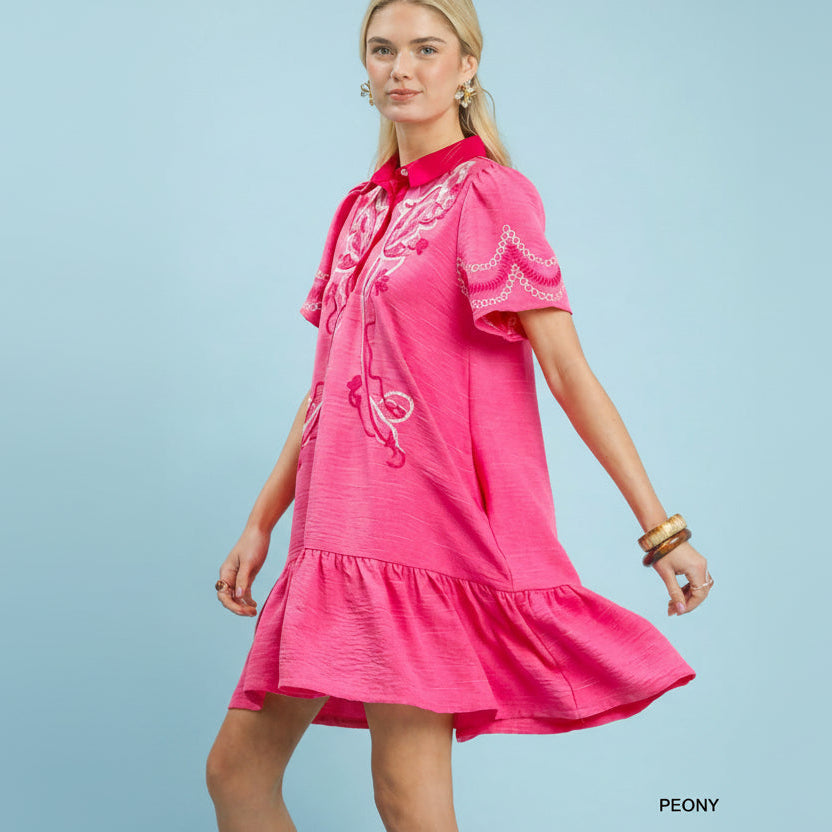 Stitched In Peony Dress