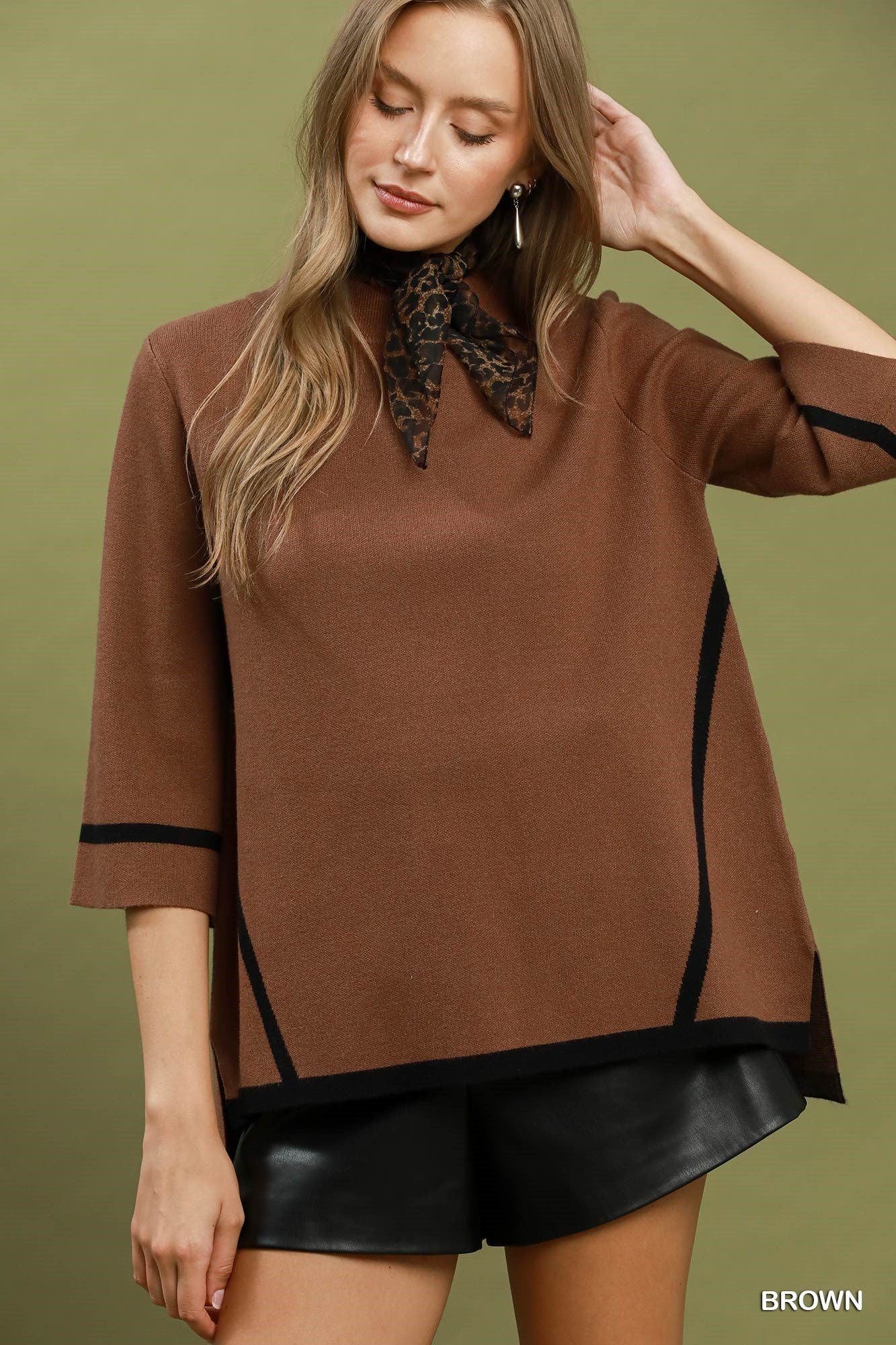 Brown Sugar Mock Neck Top