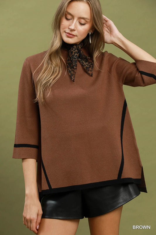Brown Sugar Mock Neck Top