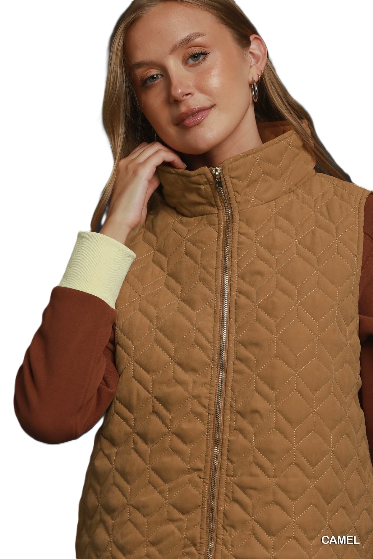 Camel Quilted Vest