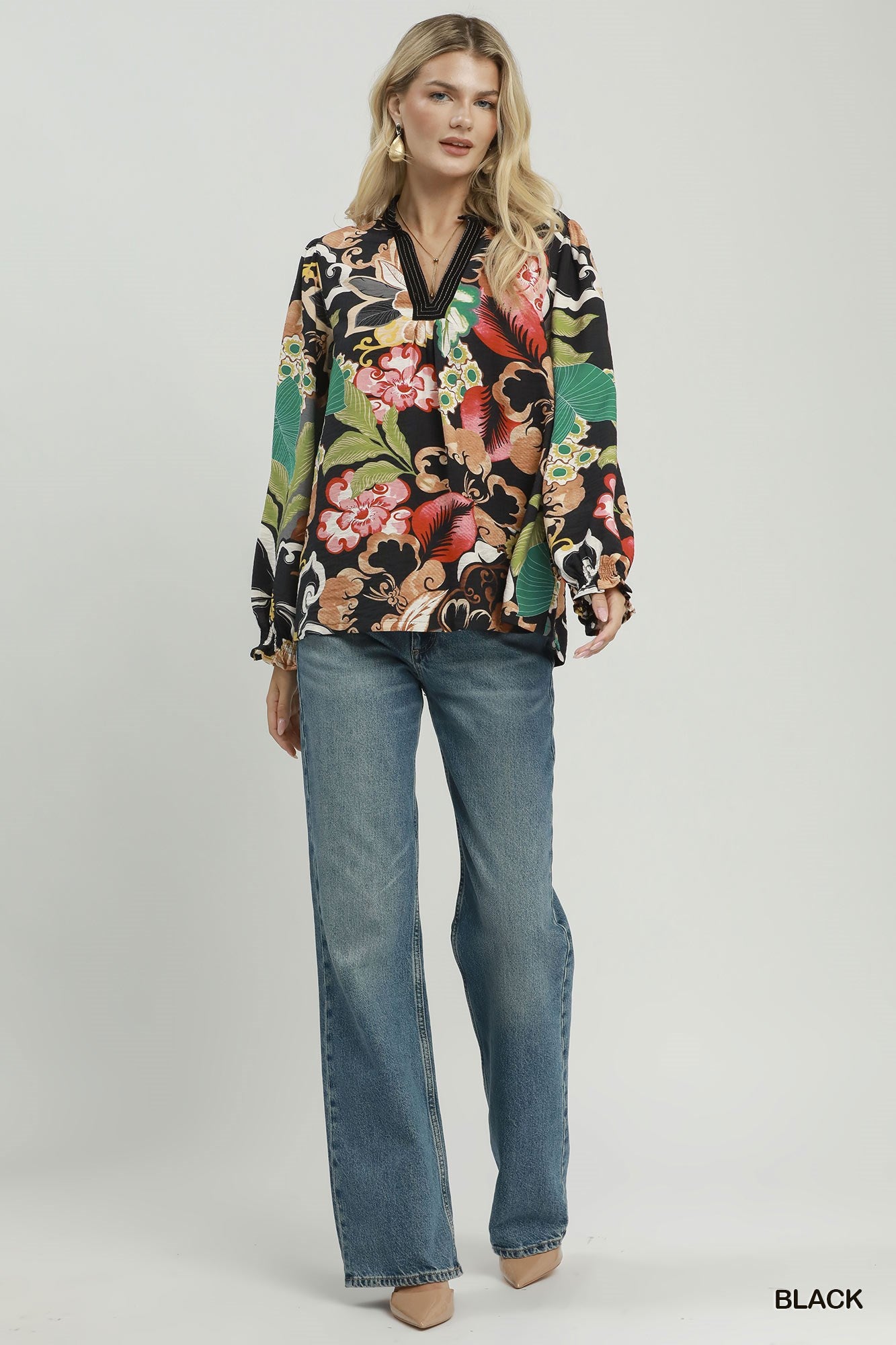 Black Floral Top