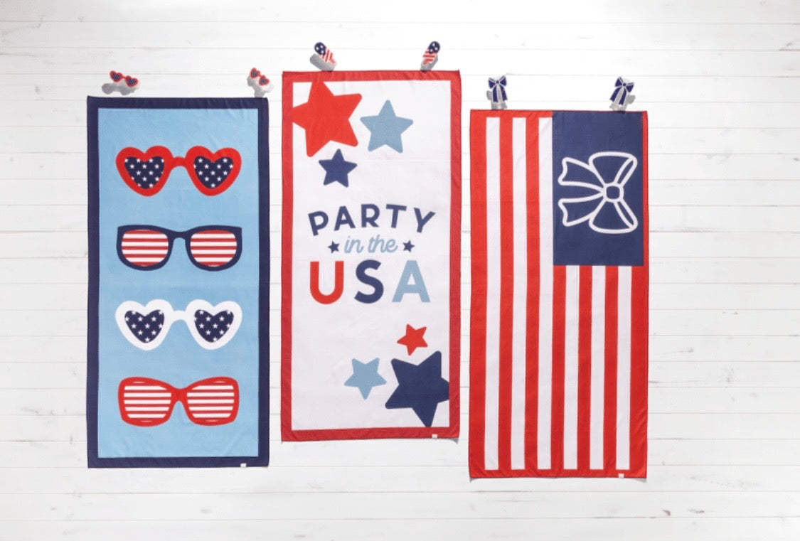 Mud Pie Americana Red Quick Dry Towel Beach Sets  #81710009RD