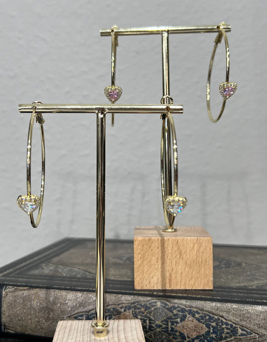 TJ Radiance Crystal Heart Earrrings
