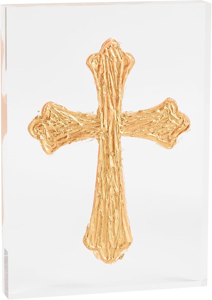 Mud Pie Tall Acrylic Cross Plaque  #43400233T