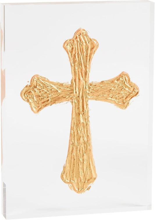 Mud Pie Tall Acrylic Cross Plaque  #43400233T