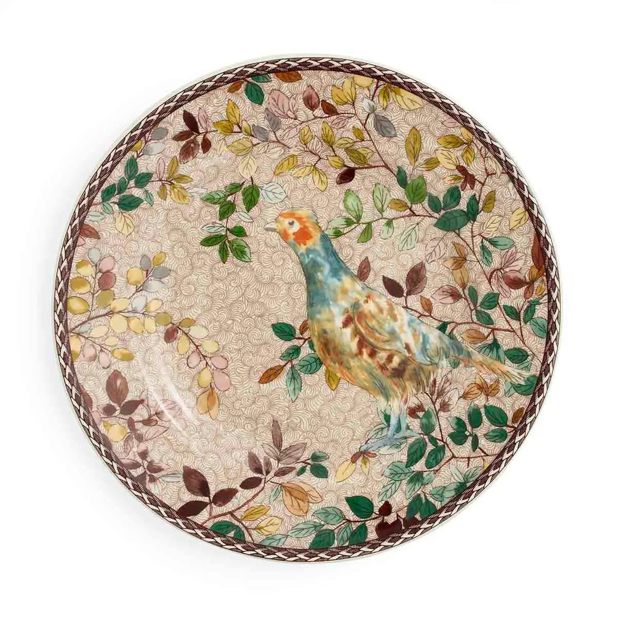 Woodland Accent Plate Grey Patridge