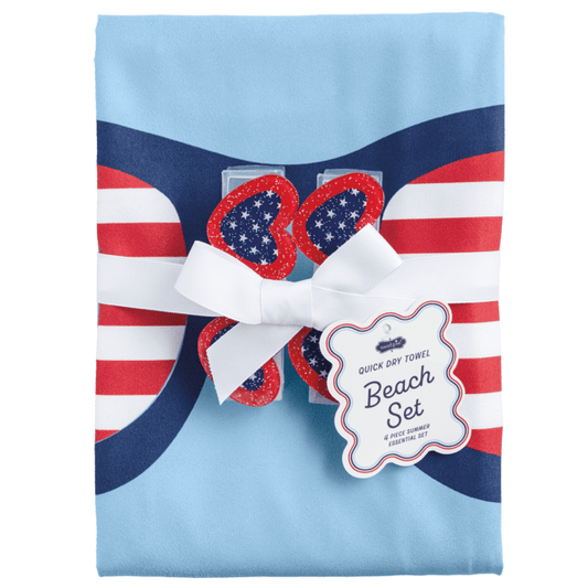 Mud Pie Americana Blue Quick Dry Beach Towel Set  #81710009BL