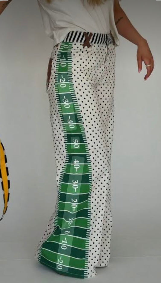 Game Day Contrast Wide Leg Denim