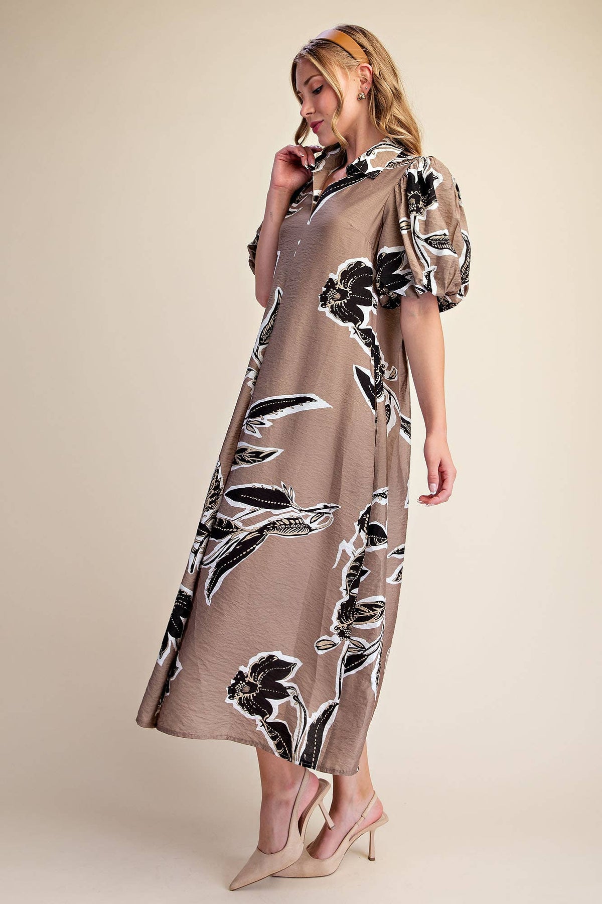 Mocha Magnolia Midi Dress