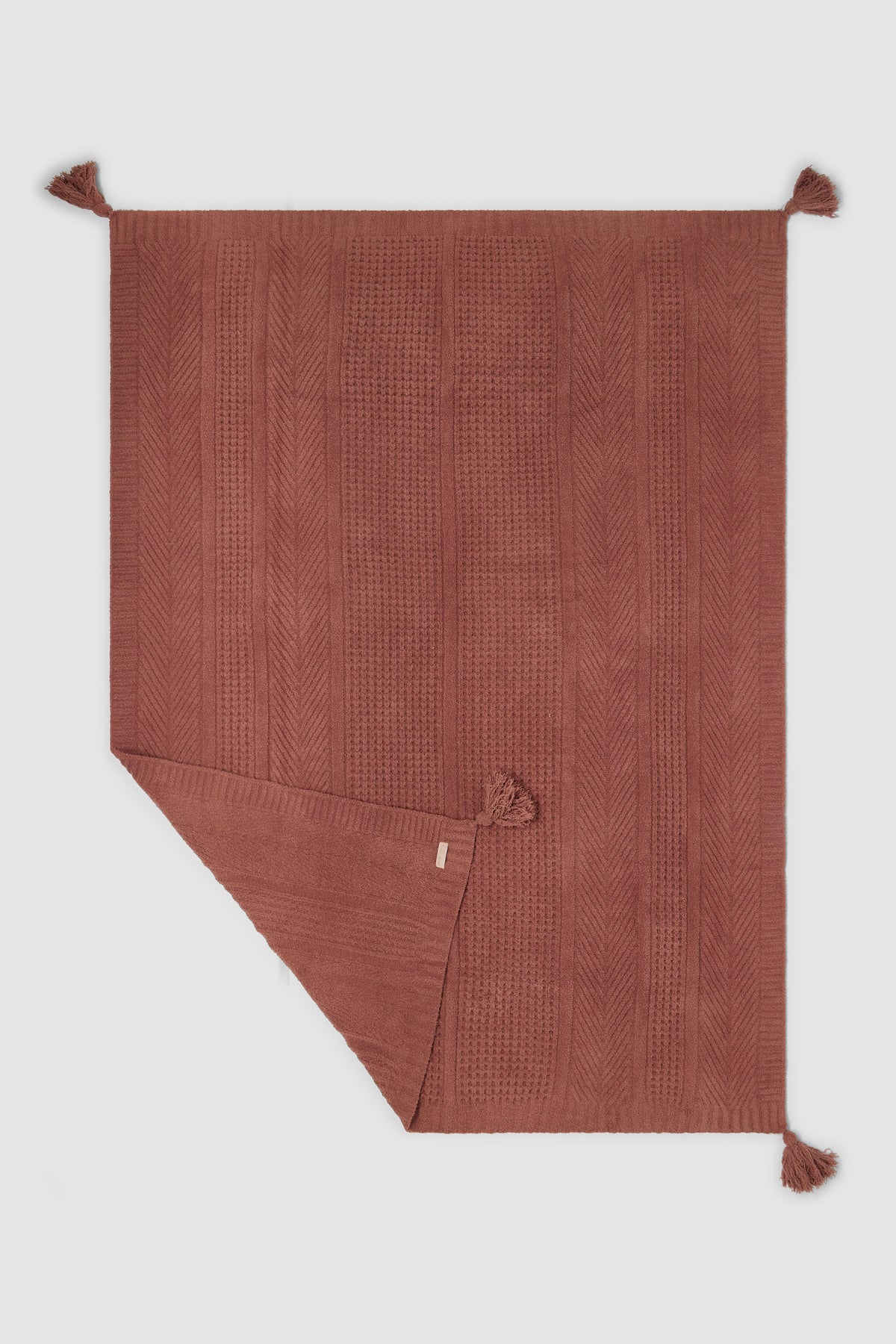 Barefoot Dreams Cozychic Holiday Waffle Cable Throw- Faded Brick