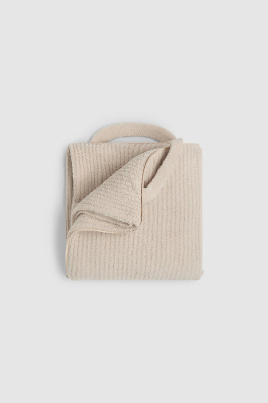 Barefoot Dreams Cozychic Rib Travel Blanket- Stone