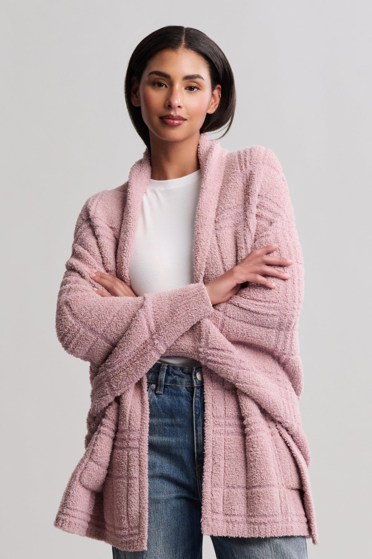 Barefoot Dreams Tonal Plaid Blanket Wrap