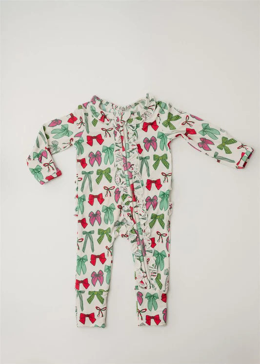 Rockin Royalty Holly Jolly Bows Footie