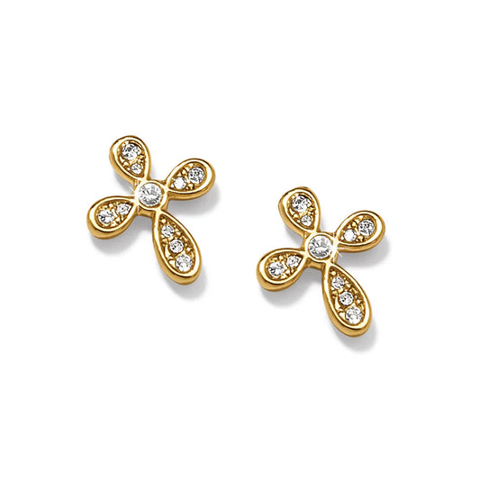 Brighton Enchanting Cross Gold Post Earrings