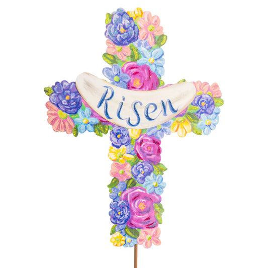 RT Risen Floral Cross   E25044