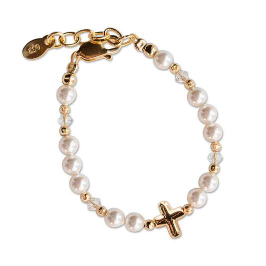 Cherished Moments Eve Pearl Cross Bracelet Large