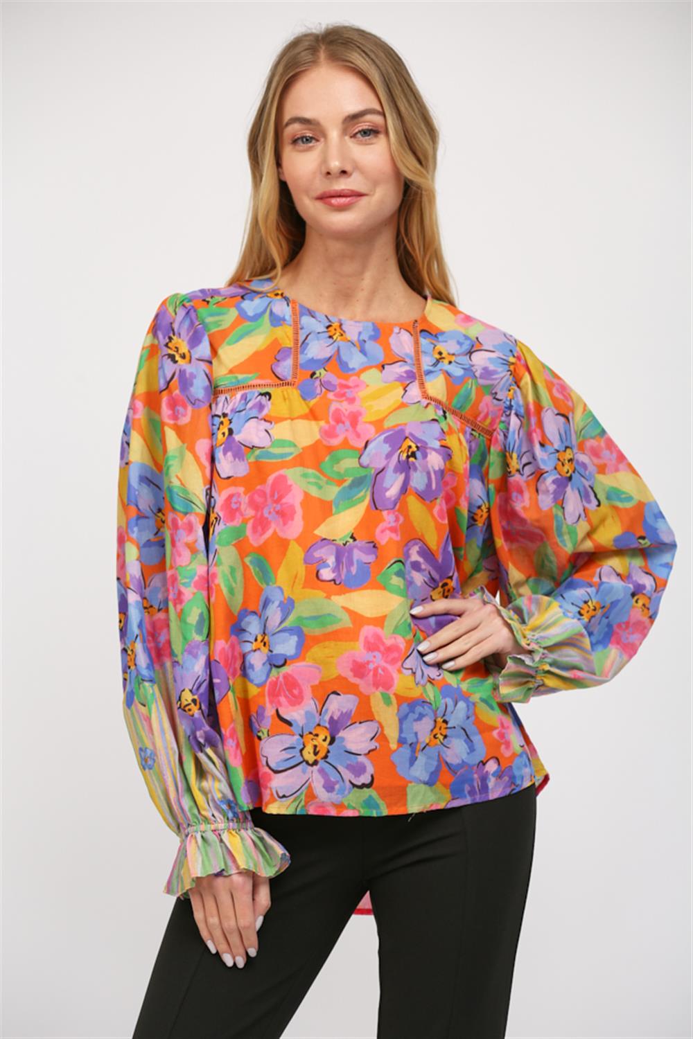 Sherry Floral Peasant Top