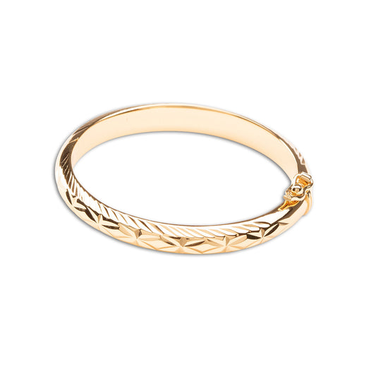 Cherished Moments Gold Bangle-Etched  Medium