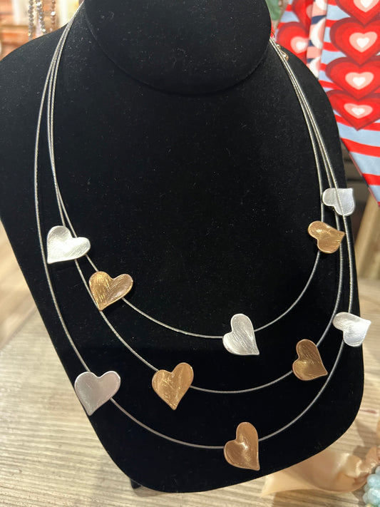 Floating Hearts Necklace