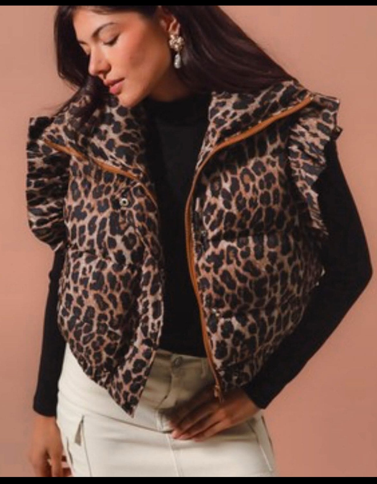 Leopard Puffer Vest