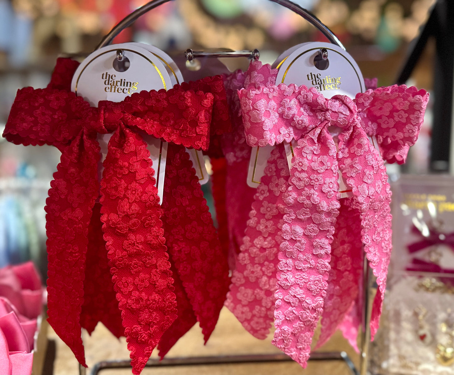 TDE Flower Scallop Hair Bow- Hot Pink   VY-BOW-SCPFL-HPK