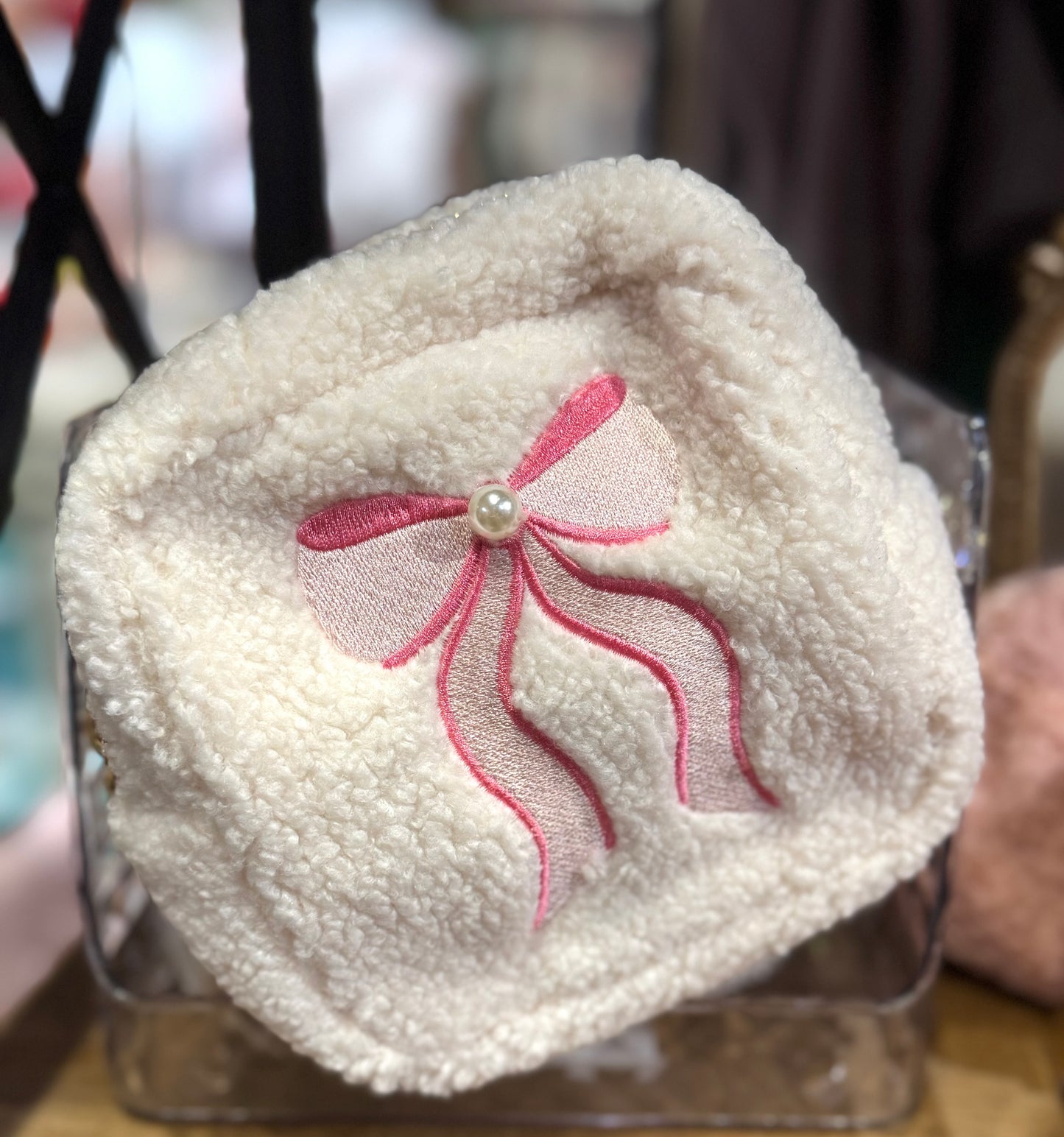 TDE Teddy Square Pouch Lovely Bow      VY-TEDPCHSQ-LOVBOW