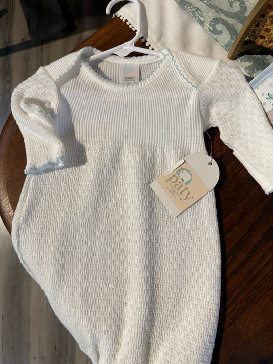 Paty gown blue/white lap PREEMIE