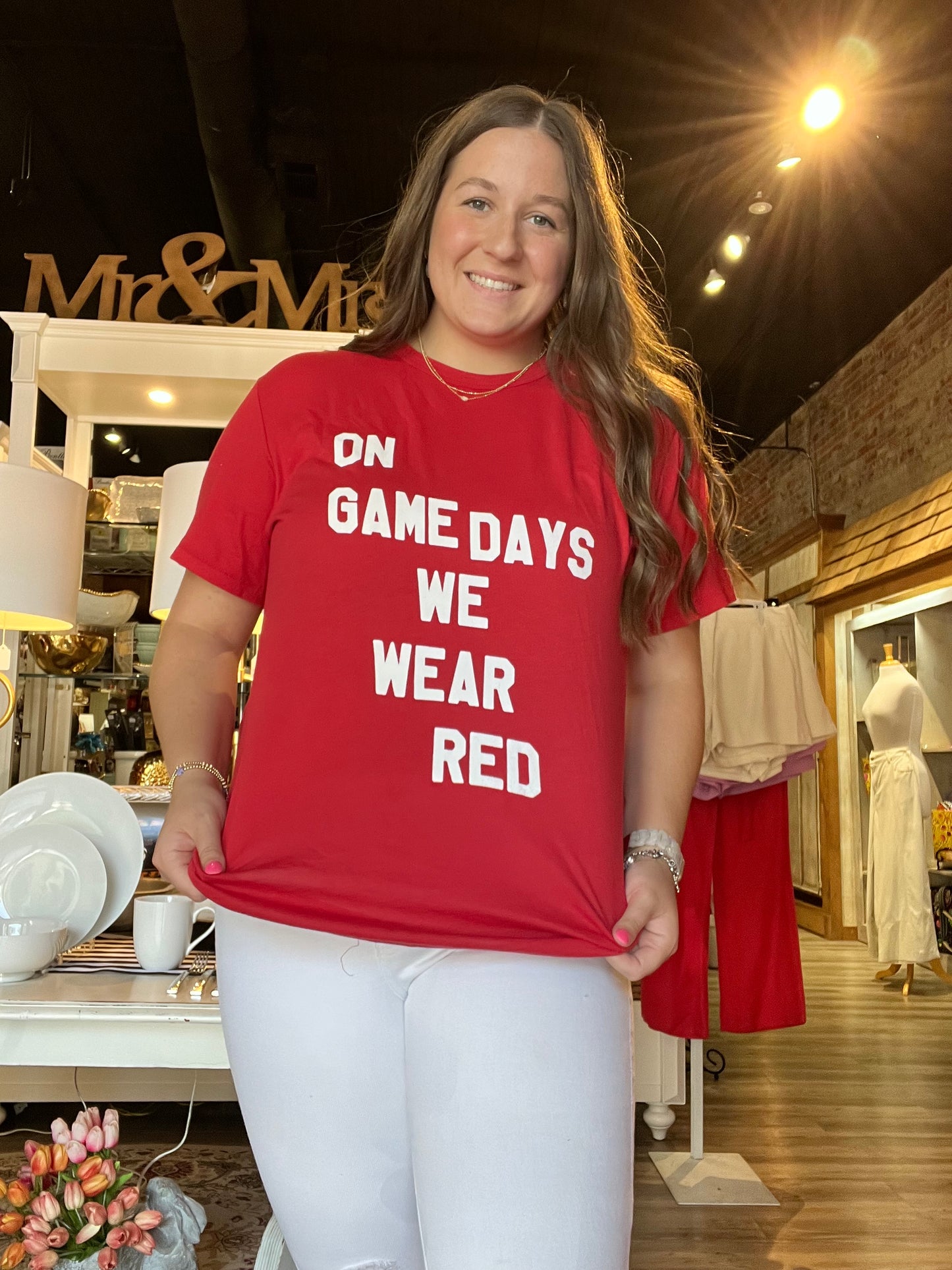 On Game Days We Wear Red T-Shirt