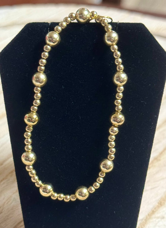 HB Gold Multi Bead Bracelet