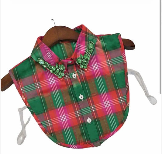 Pink/Green Plaid Collar