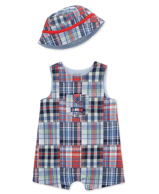 Little Me Woven Sunsuit Plaid