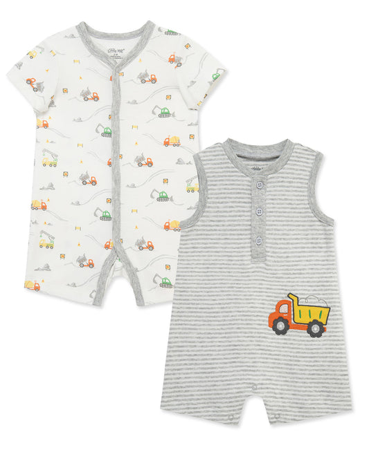 Little Me 2 Pk Romper Grey