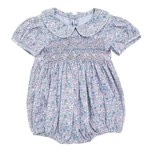 Sweet Dreams Lily Floral Smocked Bubble