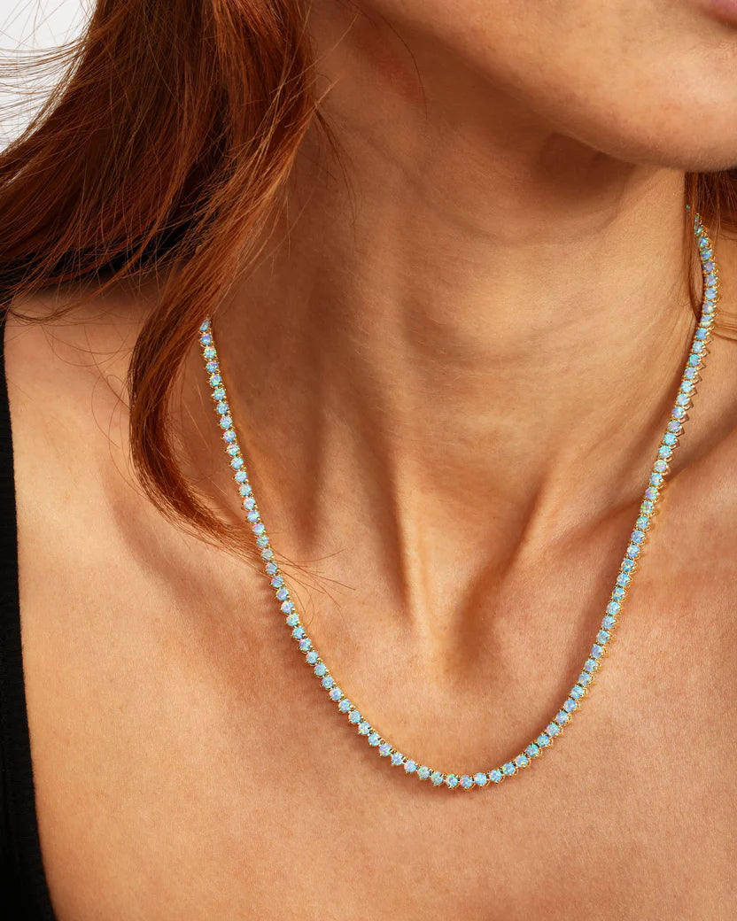 Melinda Maria Not Your Basic Blue Opal Tennis Necklace N6186