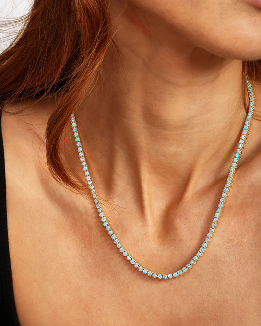 Melinda Maria Not Your Basic Blue Opal Tennis Necklace N6186
