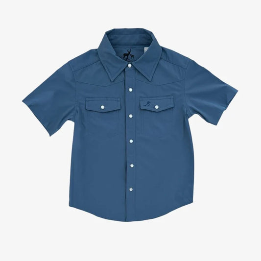 Performance Pearl Snap || Lake Blue