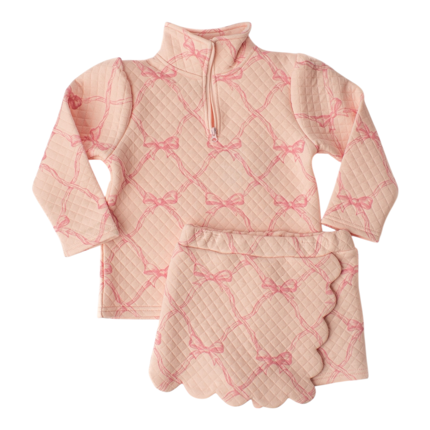 Banana Split Kassidy Scalloped Skort Set- Dainty Bows