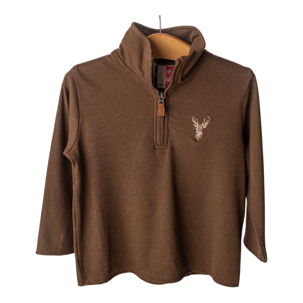 Banana Split Deer Quater Zip Pullover