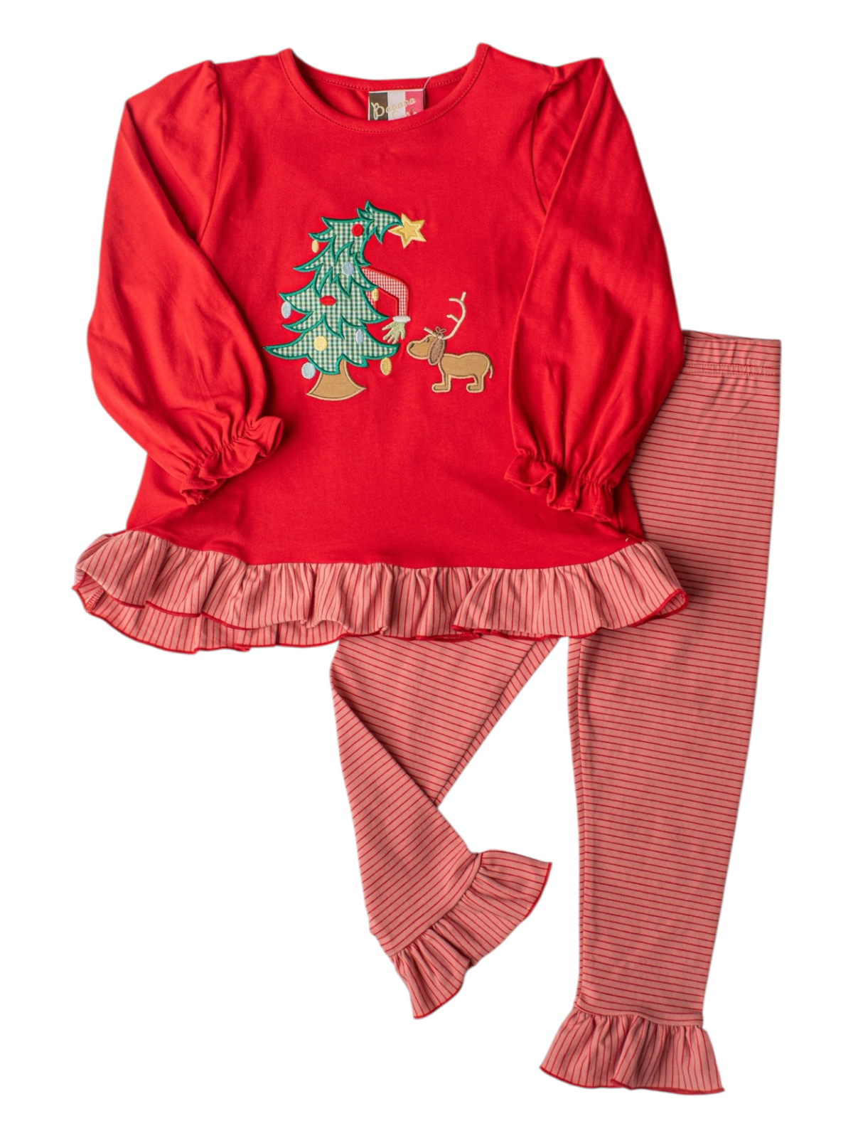 Banana Split Girls Green & Grumpy Ruffle Set