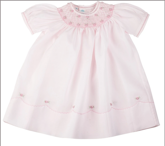 Feltman Pearl Flower Bishop Dress Pink 86549
