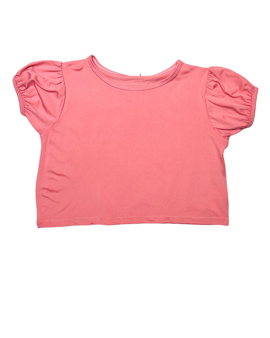 Salmon Pink Puff Sleeve Top