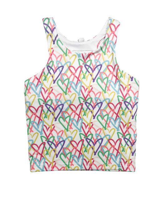 Multi Heart Tank & Skirt Set