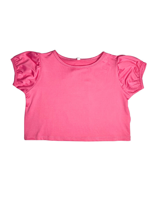 Candy Pink Puff Sleeve Top