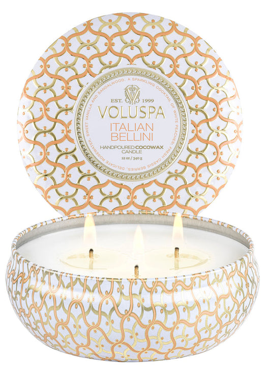 Voluspa Italian Bellini 3 Wick Tin candle