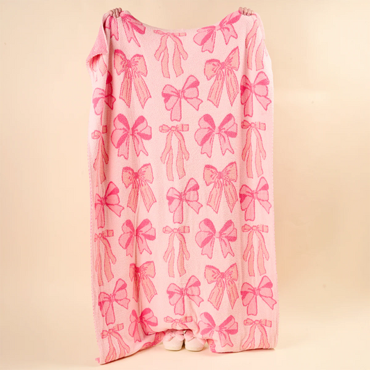 Pink Blushing Bows Blanket