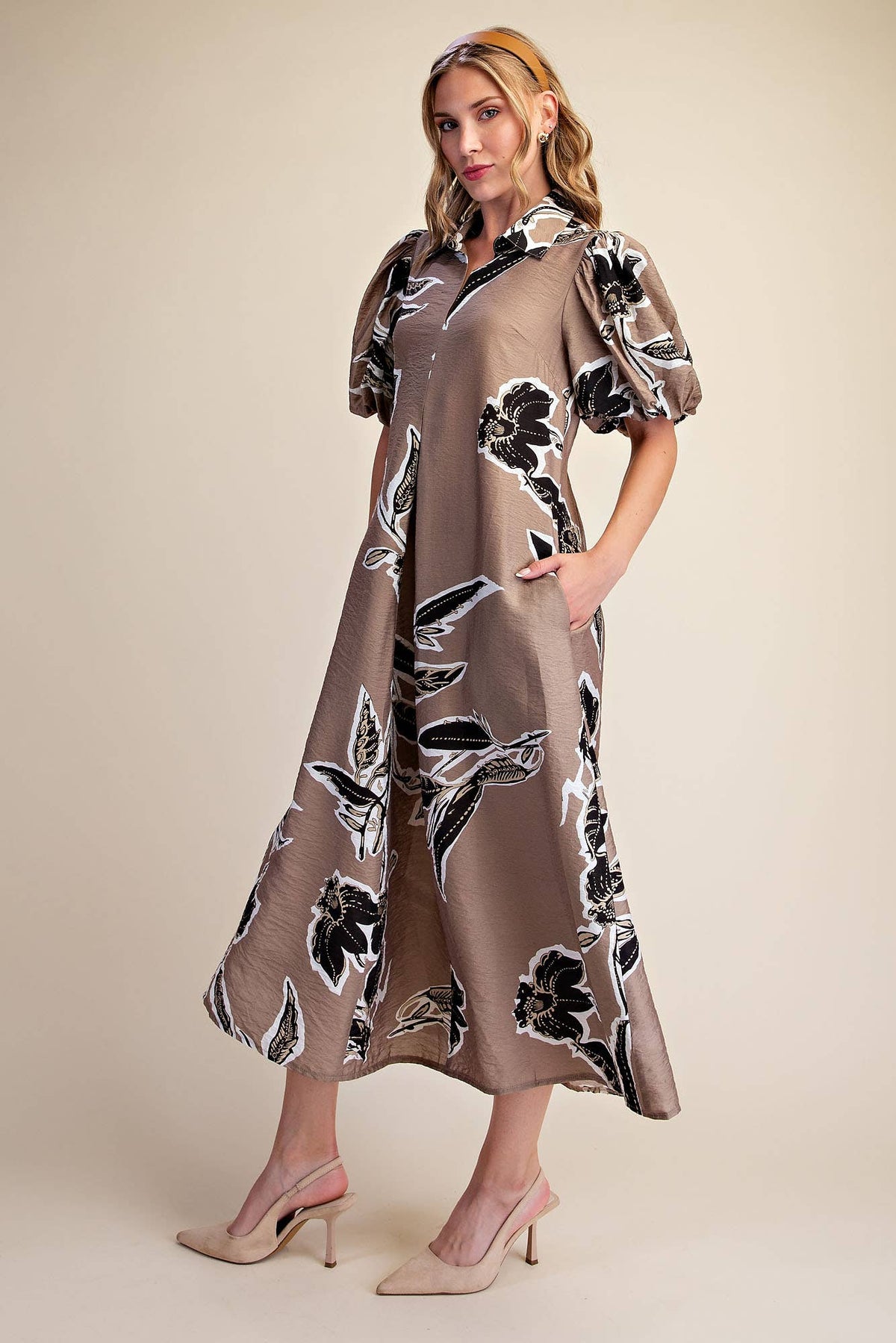 Mocha Magnolia Midi Dress